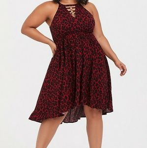 Torrid Red Leopard Dress Size 4